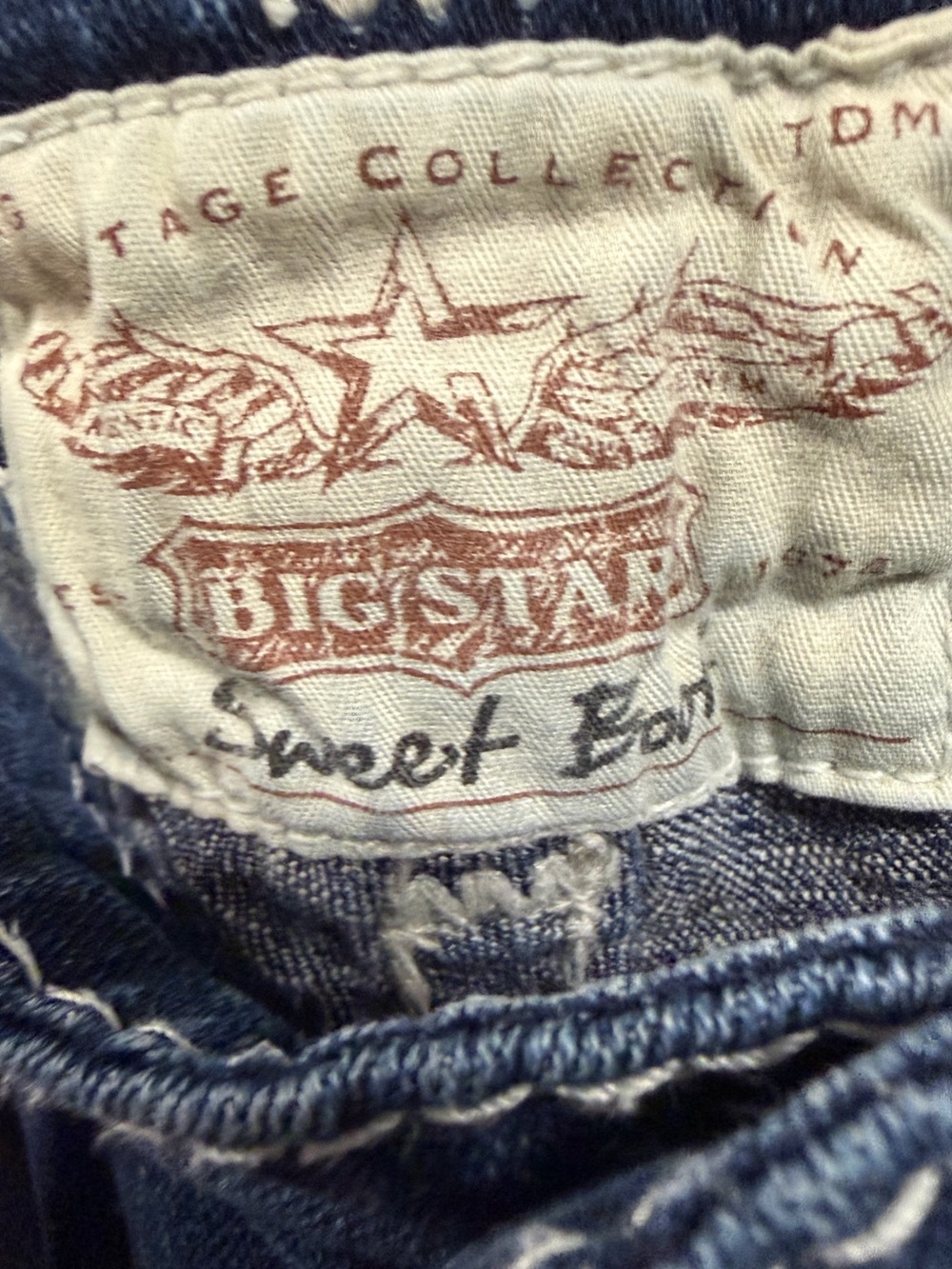 Big Star Sweet Boot Jeans Y2K Low Rise Distressed Flap Pocket 27 - Picture 7 of 9
